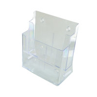 Two Tier Leaflet Holder 8.5" x 11" Literature Holder Clear Acrylic Wall Mountable by FixtureDisplays