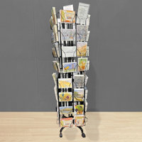 64 Adjustable Pockets Display Rack Double Tier Greeting Post Card Christmas Holiday Spinning Rack by FixtureDisplays