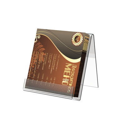 Table Top Easel With 2-Inch Pocket, Acrylic Construction, Single Sided - Clear 19455 by FixtureDisplays