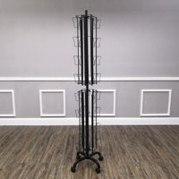 Light Rust at Tube Ends 32 Adjustable Pockets Display Rack Double Tier Greeting Post Card Christmas Holiday Spinning Rack by FixtureDisplays