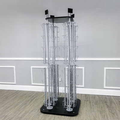 DVD, CD, BlueRay Literature Greeting Card Postcard Rack Display High Capacity 128 Adjustable Pockets by FixtureDisplays