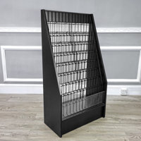 Literature Rack Brochure Holder Leaflet Coupon Stand Greeting Card Rack 9 tier 45 facing Travel by FixtureDisplays