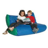 School Age Double High Back Bean Bag Lounger - Blue/Green by Children