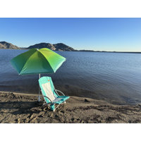 High Back Beach Chair with Umbrella, Cooler, Cup Holder & Carry Bag, Heavy Duty Outdoor (1 Pack, Yellow) by MUKE