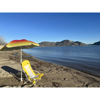 High Back Beach Chair with Umbrella, Cooler, Cup Holder & Carry Bag, Heavy Duty Outdoor (1 Pack, Yellow) by MUKE