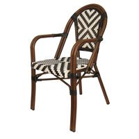 Elegant Aluminum Woven Bistro Armchair by H&D Restaurant Supply, Inc.