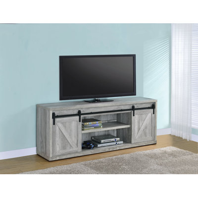 Collin 3-shelf Sliding Doors TV Console