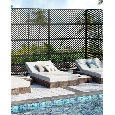 72"H Metal Privacy Screen, Outdoor Privacy Screen Freestanding by gaomon