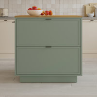 Brookline Kitchen Island 36" Butcher Block Countertop by Lark Manor