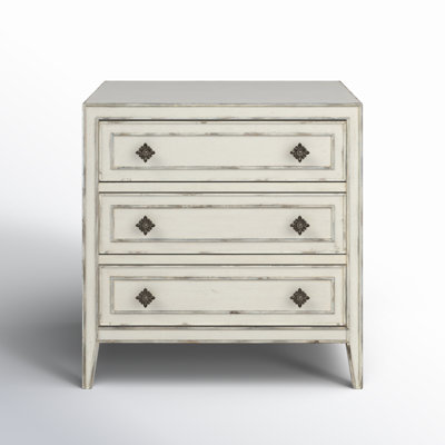 Adalia 3 - Drawer Nightstand in Creamy White/Silver by Hooker Furniture