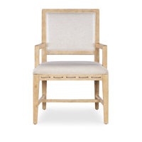 Retreat Full Back Arm Chair in Light Wood/Dune/Wiley Snow by Hooker Furniture