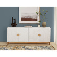 Roma Two-Tone Carved Wood Sideboard