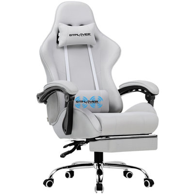 GTPLAYER Adjustable Reclining Ergonomic Swiveling PC & Racing Game Chair with Footrest by GTPLAYER
