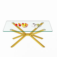 39.37" Rectangle Clear Glass Glass Coffee Table by GRILLO HOME