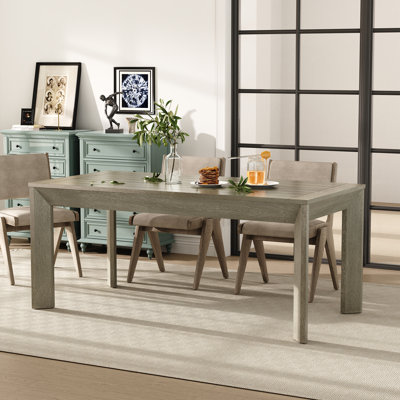 Carvajal 74-Inch 8 Seats Solid Wood Rectangular Dining Table by Gracie Oaks