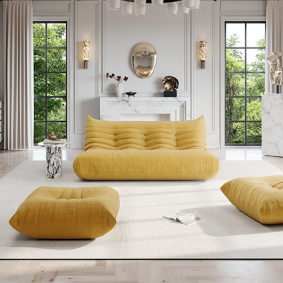 Lazy Sofa, Upholstered Armless Sofa, Fireside Bean Bag Chair Lounger, Floor Sofa Modern Comfy Bean Bag Sofa Couch in Multiple Colors for Living Room by Gokruibsr