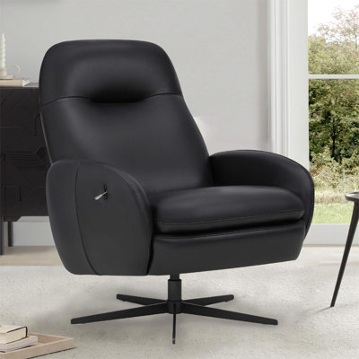 Danva Genuine Leather Swivel Recliner