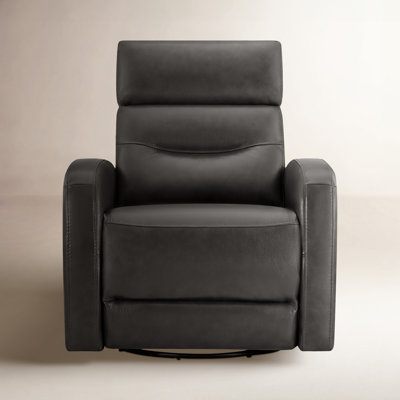 Wyat Sia Geniune Leather Swivel Power Recliner by Birch Lane