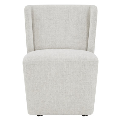 Camden Upholstered Wing Back Dining Side Chair with Casters by Wrought Studio
