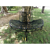 Metal Semi-Circle Tree-Wrap Bench by Hi-Line Gift Ltd.