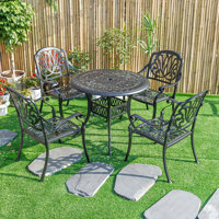 Sleek Bistro Bliss Collection- Elegant Cast Aluminium Patio Set