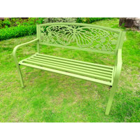 50" Outdoor Metal Garden Bench with Butterfly Backrest Design by Hi-Line Gift Ltd.