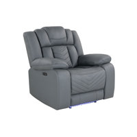 Yepez Gray Power Recliner With Led