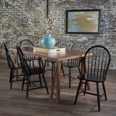 Pilla Cottage Faux Wood 7 Piece Dining Set by Gracie Oaks