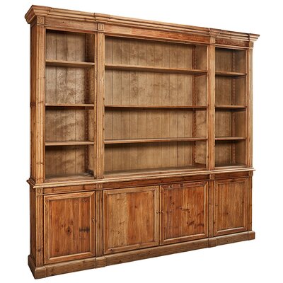 Linder 95" H x 102.5" W Solid Wood Library Bookcase by Laurel Foundry Modern Farmhouse