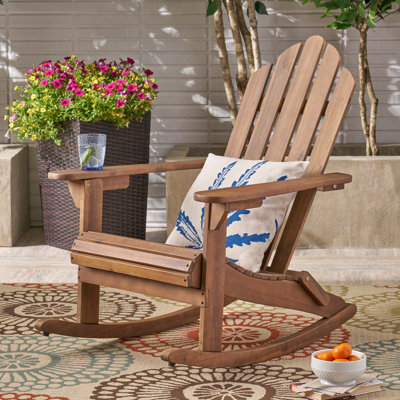 ADIRONDACK ROCKING CHAIR with Weather-Resistant Acacia Wood and Gentle Rocking Motion for Outdoor Relaxation by Marissa furniture