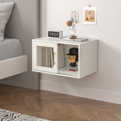 Adavia Single Stackable Bookcase with Acrylic Sliding Door by Ebern Designs