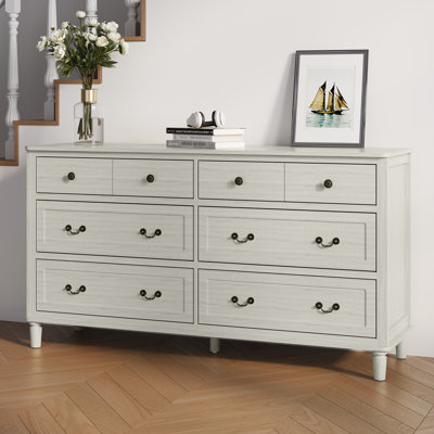 Geli Extra Large 6 Drawer Dresser, Light Grey by Charlton Home