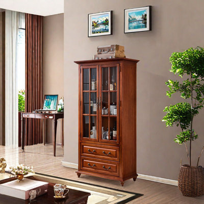 American glass door solid wood bookcase