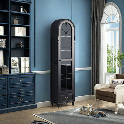 French style arched vintage bookcase by Parttlion
