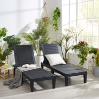Nestl Waterproof, Lightweight, and Adjustable Outdoor Polyresin Chaise Lounge Chair Set by Nestl