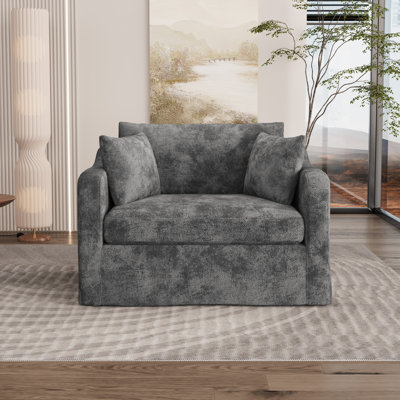 45.1" W Oversized Slipcovered Upholstered Accent Armchair by Shenzhou