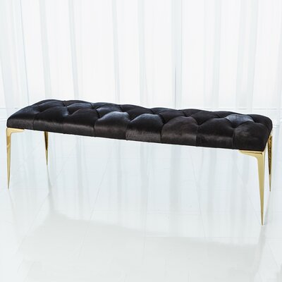 Stiletto Bench-White Hair-on-Hide by Global Views