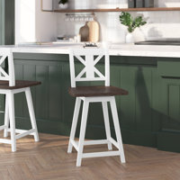 Bakersville Modern Farmhouse Wooden Swivel Bar and Counter Stool by Taylor & Logan