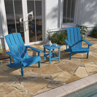 All-Weather Poly Resin Wood Adirondack Chairs with Side Table by Taylor & Logan