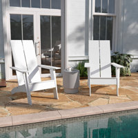 Indoor/Outdoor Modern Dual Slat Back Adirondack Style Chairs by Taylor & Logan