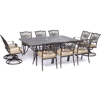 Covington Rectangular 10 - Person 60" Long Aluminum Dining Set with Cushions by Astoria Grand