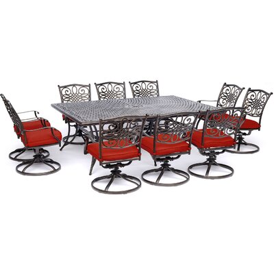 Riccardi Rectangular 10 - Person 60" Long Aluminum Dining Set with Cushions by Astoria Grand