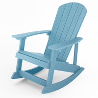 Harada Outdoor Adirondack Rocking Chair HIPS All Weather Oversized Plastic Patio Chair Rocker by Beachcrest Home
