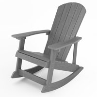 Harada Outdoor Adirondack Rocking Chair HIPS All Weather Oversized Plastic Patio Chair Rocker by Beachcrest Home