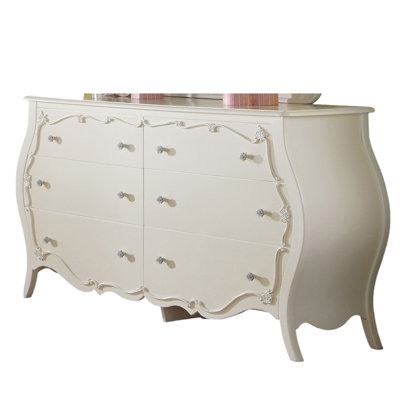Saffold 6-Drawer Double Dresser in Pearl White by Harriet Bee