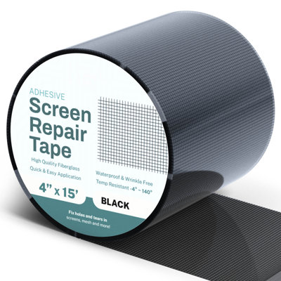 Home Intuition 4" x 15 Feet Premium Screen Repair Tape Roll for Window, Door,Waterproof Fiberglass Mesh – Easy Fix for Screen Tears, Holes by Home Intuition