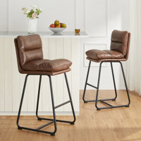 Modern Thick Upholstered Bar Stool and Counter Stool with Metal Frame