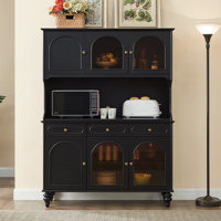 All Solid Wood Vintage Food Cabinet Dining Room Against Wall One Piece Organizer