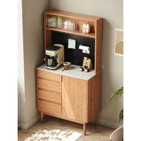 All Solid Wood Pantry, Wall-To-Wall Integrated Hole Board Kitchen Storage Cabinet by HOBULT