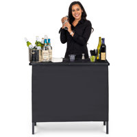 GoBar Portable Bar Table for Events - Pop Up Mobile Bartending Station with Travel Carrying Case - 3 Skirts by GoSports